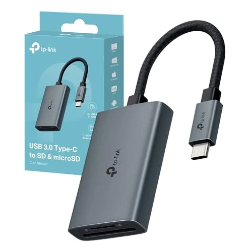 Offerta a tempo: TP-Link UA440C UHS-II Lettore di Schede SD/microSD 4.0, USB 3.0 Type-C Velocità fino a 5 Gbps, Lettura/Scrittura Simultanea, Compatibile con Mac OS, Windows, iPadOS, iOS, Android, Linux OS e Chrome OS - 35% da 19.99 € a 12.99 €