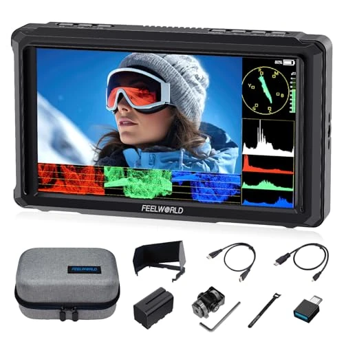 Offre limitée : FEELWORLD FW568 PRO Ecran Appareil Photo 6 Pouces 1200 Nits Moniteur Externe Caméra avec Batterie F750 4400mAh et Sac de Transport, Waveform, 3D LUTs, 1920 X 1080 IPS avec Entrée/Sortie 4K HDMI,TYPE-C de 169.99 € à 169.99 € (0.00% de remis