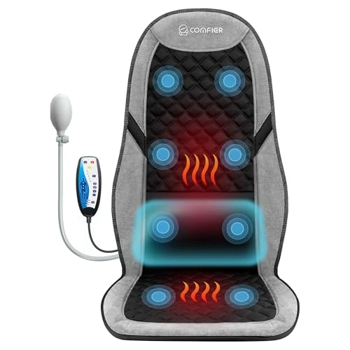 Offerta a tempo: COMFIER Massaggiatore Schiena con Funzione Riscaldante per Alleviare il Mal di Schiena, Sedile Massaggiante con 5 Modalità di Vibrazione, 3 Intensità, 3 Impostazioni di Tempo, Regalo Uomo - 0.00% da 79.99 € a 79.99 €