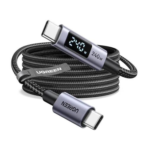 Offerta a tempo: UGREEN Cavo USB C PD 3.1 240W, Cable Type C Ricarica Rapida con Display a LED, Compatibile con Macbook, iPad Air, Thinkpad, iPhone 17 Pro Max Air/16/15 Plus Pro Max, Galaxy S26 S25 Ultra, ecc. 3M - 30% da 19.99 € a 13.99 €