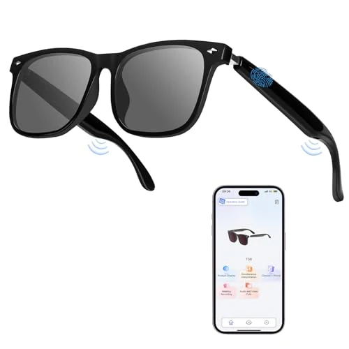 Limited-time offer: Smart Glasses, Luckits AI Bluetooth Glasses with Speaker 115 Languages AI Translator Accents Real Time Translation UV Protection Polarized Lens Sunglasses Glasses for Men & Woman Gaming Meeting Travel from 29.74 GBP to 27.89 GBP (save 6%)