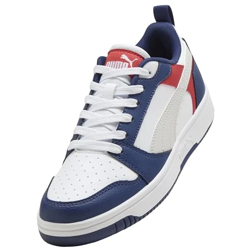 Offre limitée : Puma Rebound V6 LO JR Sneaker, Blue Jewel-Feather Gray White, 37 EU, Bijou Bleu Plume Gris Puma Blanc, 4.5 UK de 49.95 € à 29.16 € (42% de remise)