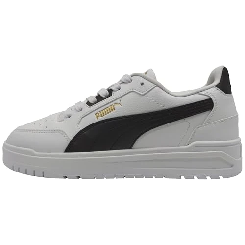 Puma Tenis Unisex Shuffle Downtown, Puma Blanco Puma Negro Puma Oro, 43 EU