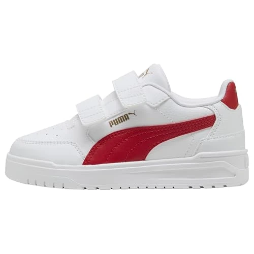 Offerta a tempo: PUMA Shuffle Downtown Lo V PS Sneaker, White-Candy Apple Gold, 2.5 UK Bambino, Puma Bianco Candy Apple PUMA Oro, 35 EU - 40% da 39.95 € a 24.02 €