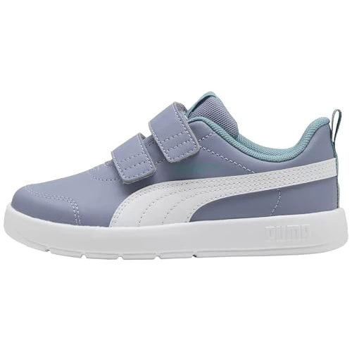 Offre limitée : Puma Baskets Courtflex V3 V PS - Gris/Blanc/Bleu mer Baltique - Pointure 34 - Enfant, Gris Ciel Puma Blanc mer Baltique Bleu, 33 EU de 65.00 € à 16.90 € (74.0% de remise)