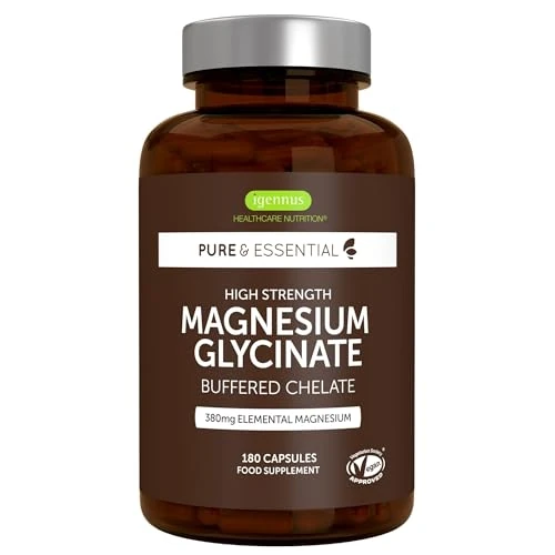 Offerta a tempo: Igennus Magnesio Glicinato 380mg, Bisglicinato Chelato, 180 Capsule Vegane - 26% da 25.95 € a 19.08 €