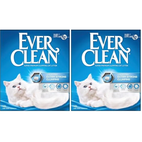 Ever Clean Lettiera Agglomerante Extra Forte Ever Clean, 10.Litri, Non Profumata (Confezione da 2)