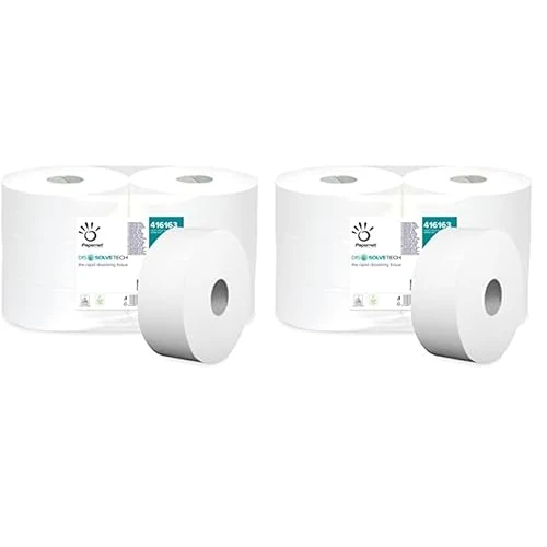 Offerta a tempo: Papernet Dissolve Tech - Carta Igienica Maxi Jumbo 416163, 1 Confezione da 12 Rotoli di Carta in Pura Cellulosa da 500 m Ciascuno, 1 Velo, Strappi da 8,5x30,5 cm - 0% da 69.42 € a 69.42 €