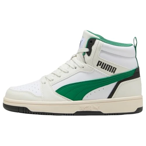 Offerta a tempo: Puma Rebound V6 Mid JrSneaker Unisex per Bambini, Vapor Gray Archive Green Puma White, 6 UK - 46% da 54.95 € a 29.61 €