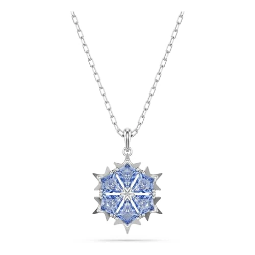 Swarovski Wisiorek Magic, Płatek śniegu, Niebieski, Powłoka z rodu