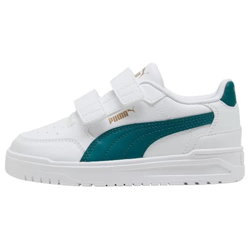 Offerta a tempo: PUMA Shuffle Downtown Lo V PS Sneaker, White-Emerald Ice Gold, 2.5 UK Bambino, Puma Smeraldo Bianco Ice PUMA Gold, 35 EU - 27% da 39.95 € a 29.00 €