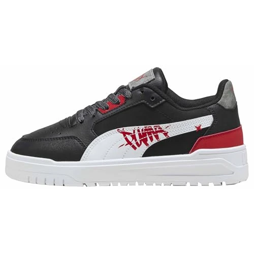 Offerta a tempo: PUMA Shuffle Downtown Lo Mid 90s Jr Sneaker Unisex per Bambini, Puma Black PUMA White for all Time Red, 6 UK - 0.00% da 28.48 € a 28.48 €