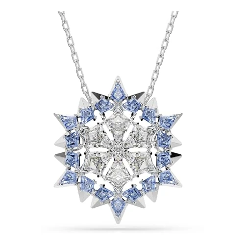 Limited-time offer: Swarovski Magic Pendant Necklace/Brooch, Snowflake Motif with Blue and Clear Kite-Cut Crystals in a Rhodium-Finished Setting, Part of the Magic Collection from 169.00 GBP to 94.80 GBP (save 44%)
