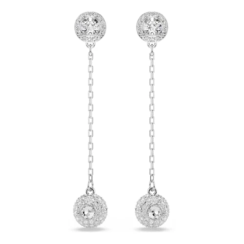 Oferta limitada: Swarovski Pendientes Una Angelic, Bañada en Rodio en Cadena con Motivo de Doble Cara, que Ofrece una Presentación Diferente de Cristales en Cada Lado, con dos Opciones de Diseño de Pendientes, Blanco de 129.00 EUR a 59.50 EUR (ahorro 54%)
