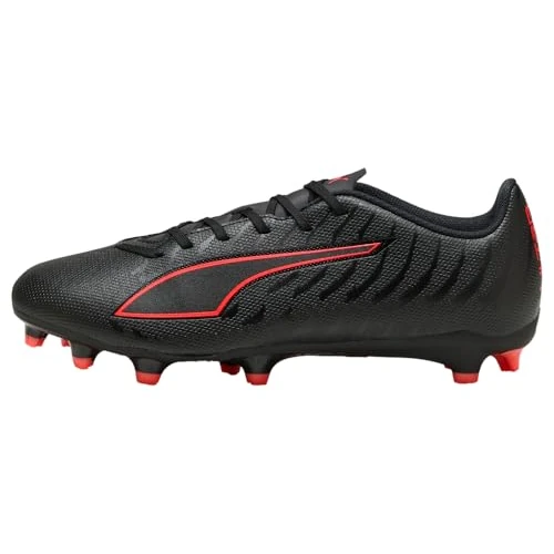 Puma Scarpe da Calcio Unisex Ultra 6 Play FG/AG, Colore Nero e Rosso, Numero 42, Puma Nero Puma Rosso, 44 EU