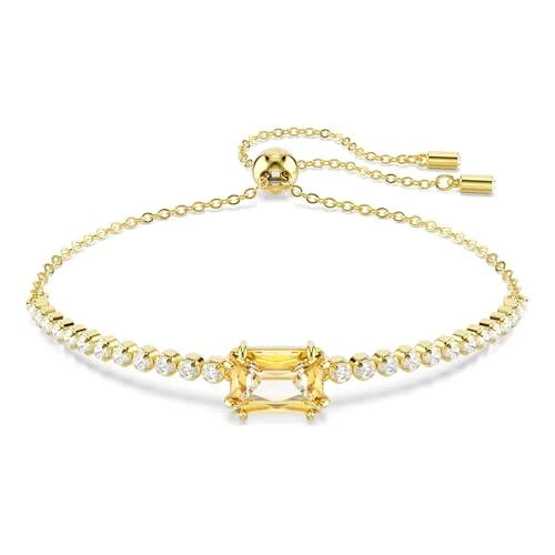 Offerta a tempo: Swarovski Matrix Bracciale Tennis, Gioiello con Zirconia Trasparenti e Color Caramello, Taglio Misto, Chiusura a Scorrimento, Placcatura in Tonalità Oro, 12-24 cm, 0,6 x 0,9 cm - 48% da 119.00 € a 62.46 €