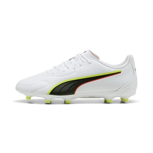 Offerta a tempo: PUMA Scarpe da Calcio Unisex King 20 Play FG/AG, Colore Bianco-Rosso Acceso-Giallo, Taglia 40, Puma Bianco Incandescente Rosso Giallo Alert, 40 EU - 45% da 54.95 € a 29.99 €