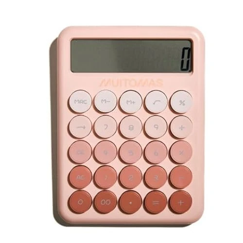 Offerta a tempo: Muitomas, Calcolatrice con Display Ampio a 12 Cifre, Portatile, Alimentazione con Batteria AAA, Colore Peach Fuzz - 40% da 9.99 € a 5.99 €