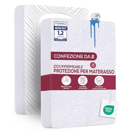 Utopia Bedding Mattress Protector 90 x 200 x 30 cm (Pack of 2) Waterproof, Oeko-Tex Certified Mattress Topper Breathable, Mattress Protector, All-Round Elastic, White