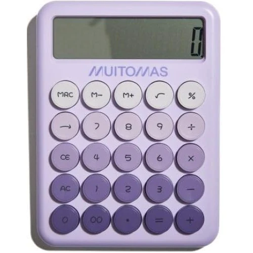 Offerta a tempo: Muitomas, Calcolatrice con Display Ampio a 12 Cifre, Portatile, Alimentazione con Batteria AAA, Colore Lilla - 40% da 9.99 € a 5.99 €