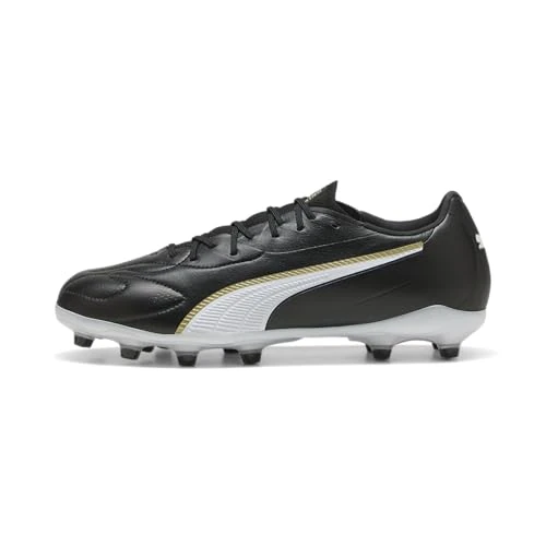 Offerta a tempo: PUMA Scarpe da Calcio Unisex King 20 Match FG/AG, Nero e Oro Bianco, Taglia 42, Puma Nero PUMA Bianco PUMA Oro, 46 EU - 40% da 79.95 € a 48.26 €