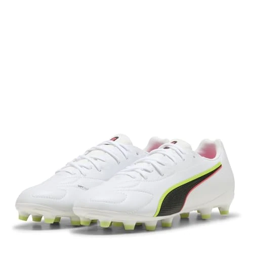 Oferta limitada: PUMA King 20 Match FG/AG JR - Tenis de fútbol, Color Blanco, Rojo Brillante, Alerta Amarilla, Talla 11.5 de Reino Unido, Puma Alerta Blanca Brillante, roja y Amarilla, 30 EU de 43.13 € a 43.13 € (ahorro 0.00%)