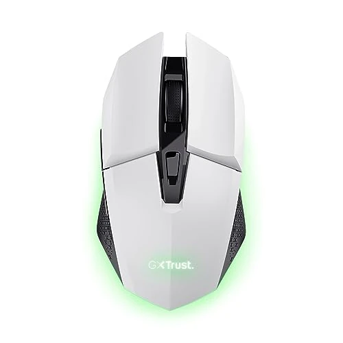 Offre limitee: GXTrust 1108W Vylax Souris Gamer sans Fil Rechargeable, 80 Heures d'autonomie, 800-4800 DPI, Éclairage LED Multicolore, Récepteur USB Stockable, 6 Boutons, Souris Gaming pour PC Ordinateur, Blanc de 19.99 EUR a 12.99 EUR (economie 35%)