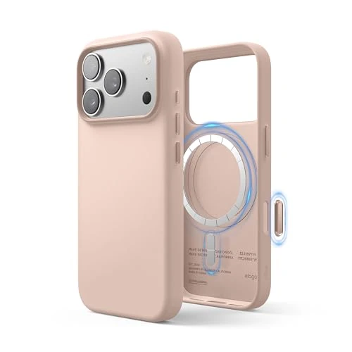 Offerta a tempo: elago Cover Magnetica in Pelle Sintetica per iPhone 17 Pro (6,3″) – Compatibile con MagSafe, Antiurto, Resistente all'Acqua, Grip Morbido e Confortevole (Rosa Delicato) — 21% da 25,99 € a 20,51 €