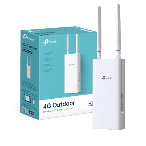 TP-Link TL-MR110-Outdoor Routeur 4G LTE jusqu'à 150 Mbps, WiFi 300 Mbps, Étanche IP65, WiFi N300, Antennes 4G Amovibles, Idéal Zones Rurales et Sites Distants, Plug & Play, sans Box, Montage Facile