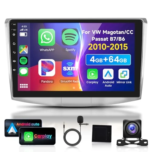 Tijdelijke aanbieding: 4G 64G 10.1" Bluetooth autoradio voor VW Magotan/CC Passat B7/B6 2010-2015 Carplay Android Auto,DSP EQ,1280 * 720,wifi GPS,Android 15,RDS/FM-radio 2 DIN met AHD-achteruitrijcamera van 49.99 € naar 49.99 € (0.00% korting)