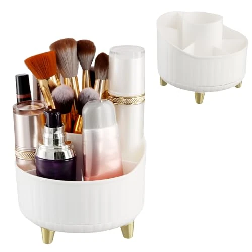 Make Up Organizer Drehbar Rotating Kosmetik, 360°Drehbarer Pinsel Organizer, Schminktisch Badezimmer Aufbewahrung Organizers Pinselhalter für Zimmer Decor Frisiertisch, Schlafzimmer, Bad