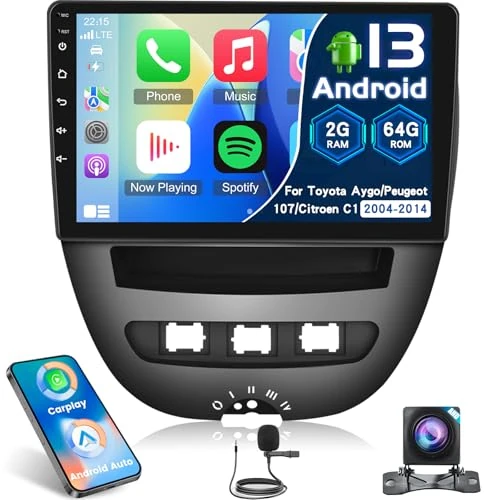 Offerta a tempo: 2G+64G Android Autoradio per Toyota Aygo/Peugeot 107/Citroen C1 2004-2014 - 0.00% da 149.99 € a 149.99 €