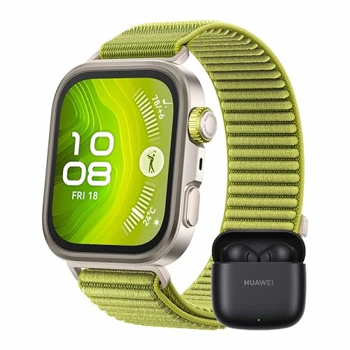 Tijdelijke aanbieding: HUAWEI WATCH FIT 4 Pro Smartwatch, + Freebuds SE 2 Zwart, Ultradun, 1.82" Saffierglas, Gezondheidsbeheer, ECG, Tot 10 dagen batterijduur, Voor Android en iOS, Verlengde garantie van 6 maanden, Groen van 199.00 EUR naar 199.00 EUR (korting 0%)