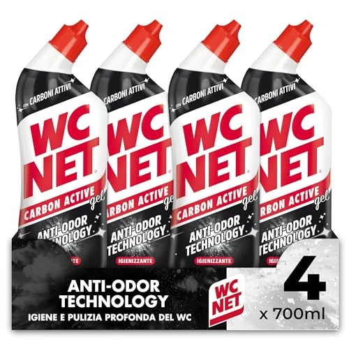 Offerta a tempo: Wc Net – Carbon Active Anti-Odor, Detergente Liquido per WC con Carboni Attivi, Contrasta i Cattivi Odori del WC, 700ml x 4 Confezioni - 30% da 11.49 € a 7.99 €