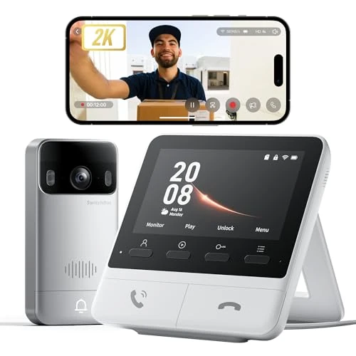 Offerta a tempo: SwitchBot Videocitofono WiFi con Schermo a Colori da 4,3, 2K Video Campanello con — 38% da 159,99 € a 99,99 €
