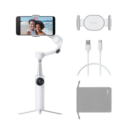 Offerta a tempo: Insta 360 Flow 2 Bianco: Gimbal Pieghevole IA per Smartphone, Tracciamento IA e di Gruppo, Treppiede/Selfie Stick Integrato, Controllo Remoto, Stabilizzatore iPhone/Android, Viaggi & Vlog - 0.0% da 79.00 € a 79.00 €
