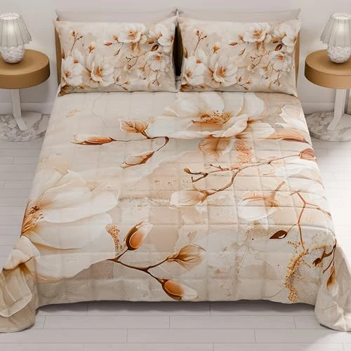 Limited-time offer: PETTI Artigiani Italiani - Summer Single Bedspread 170 x 260 cm 100 g/m² Double Face, Spring Single Quilt, Lightweight Quilt, Floral 12, 100% Made in Italy from 50.91 GBP to 50.91 GBP (save 0%)
