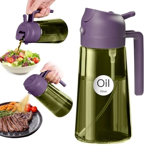 Offerta a tempo: YARRAMATE Spruzzatore per olio scuro con blocco della luce da 470 ml per cucinare, 2 in 1 protezione dai raggi UV per la cucina, bottiglia di olio di vetro verde di alta qualità, flacone spray per - 0.00% da 11.99 € a 11.99 €