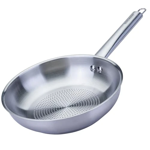 Limited offer: FACKELMANN Frying Pan Oval Handle Diameter 28 cm Made of High-Quality Stainless Steel - Perfect for Searing on All Hobs Including Induction, Heat Resistant up to +230 °C, Dishwasher Safe from 44.99 EUR to 23.39 EUR (save 48%)