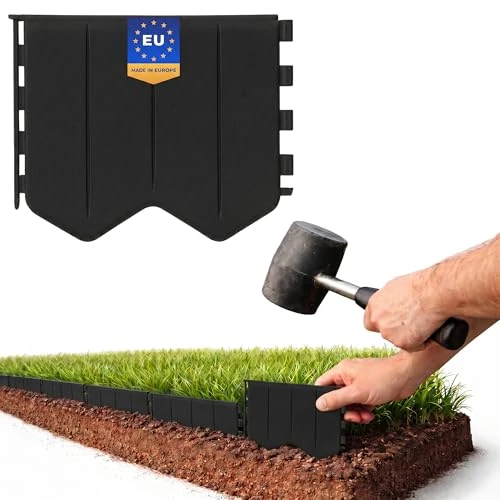 Tijdelijke aanbieding: GARDENIX Eenvoudig te installeren gazonrand, zwart kunststof, 10,3 m, perkomranding zonder graven, bloembedomranding van gerecycled materiaal, flexibel en duurzaam, gemaakt in de EU van 54.95 € naar 54.95 € (0.00% korting)