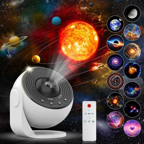 Limitiertes Angebot: Charmofun Sternenhimmel Projektor mit Fernbedienung, 13 in 1 Planetarium Projektor mit 15 Songs, Galaxy Projektor für Schlafzimmer 360° rotierenden, RojektorLampe Sternenhimmel für Kinder Erwachsene von 41.99 EUR auf 41.99 EUR (Spare 0%)