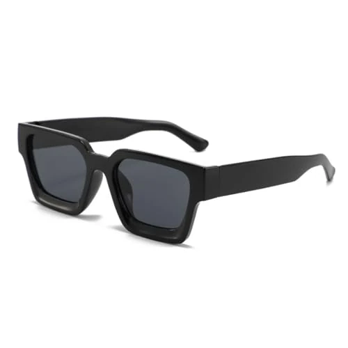 MKEAWWU Retro Square Sonnenbrille Damen Herren,Sonnenbrille Herren,Sonnenbrille Mit Rechteckigem Rahmen,Sunglasses Woman,Vintage Trendy Brille