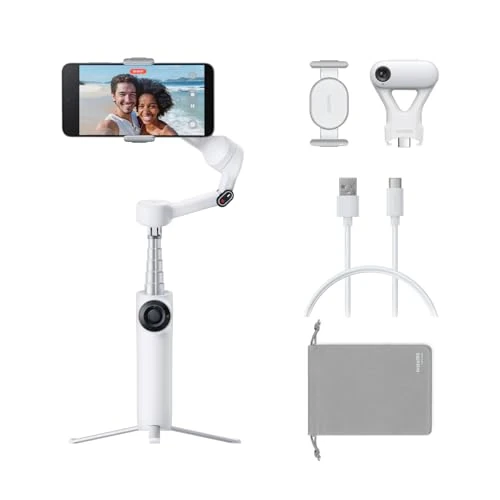 Oferta limitada: Insta360 Flow 2 Plus Paquete rastreador por IA Color Blanco - Gimbal para teléfono, Seguimiento por IA con Cualquier App, Seguimiento, trípode/Selfie Stick, Gimbal para iPhone/Android de 149.99 EUR a 99.00 EUR (ahorro 34%)