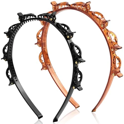 Offerta a tempo: LOPHE Cerchietti per Capelli con Fermagli, 2 Pezzi Cerchietti con Clip, Cerchietto a Forcina, Fermagli Capelli, Fascia Doppio Strato per Donne e Ragazze - 40% da 9.99 € a 5.99 €