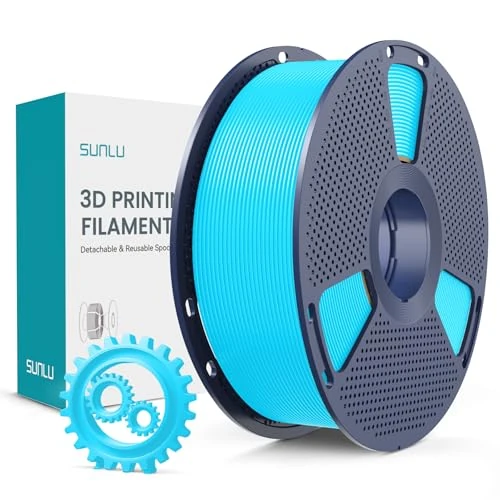SUNLU PLA Plus filamento per stampante 3D, Filamento PLA+ 1.75mm, Filamento ad alta resistenza compatibile con stampanti 3D FDM, Precisione dimensionale +/- 0.02mm, Bobina da 1kg, Ciano