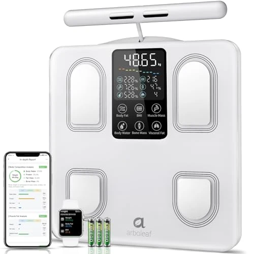 Offerta a tempo: arboleaf Bilancia Impedenziometrica Intelligente, 50 Metriche,180 kg,Bianco - 18% da 109.99 € a 89.98 €