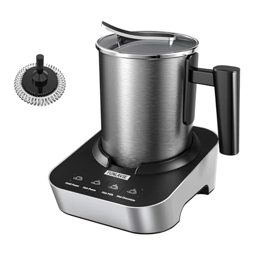 Limitiertes Angebot: FUNLAVIE Elektrischer Milchaufschäumer und Dampfer, 400ml (13.5oz) 4-in-1 Edelstahlkännchen, Heiß- und Kalt-Schaumhersteller und Milchwärmer für Lattes, Cappuccinos, Macchiato, spülmaschinengeeignet von 69.99 EUR auf 49.99 EUR (Spare 29%)