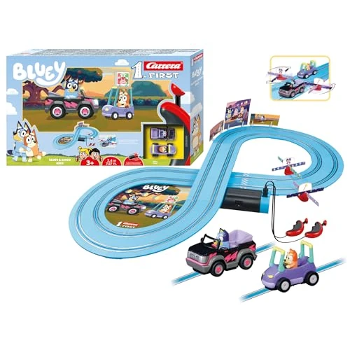 Offre limitée : Carrera Bluey & Bingo Course de 2,4 m Set de Piste I 2 véhicules télécommandés avec Bluey et Bingo I avec télécommande et Parties de Piste I Jouet pour Enfants à partir de 3 Ans de 38.99 € à 35.22 € (10% de remise)