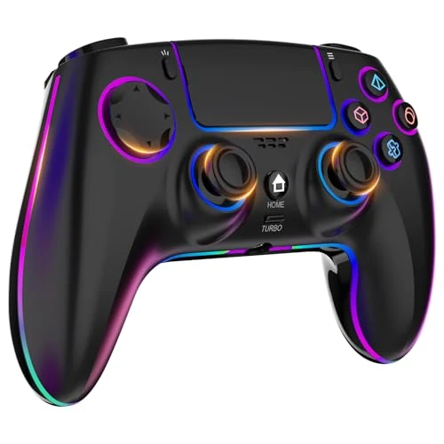 Limited offer: MYSTILUCK Wireless Controller Compatible with PS-4/PS-3/PC/MAC/iOS/Android10/Steam Deck, Gamepad with 7 Colors RGB Lighting/Dual Vibration/Turbo/6 Axis Gyro Sensor/Headphone Jack/1500 mAh Battery from 23.99 EUR to 23.99 EUR (save 0%)