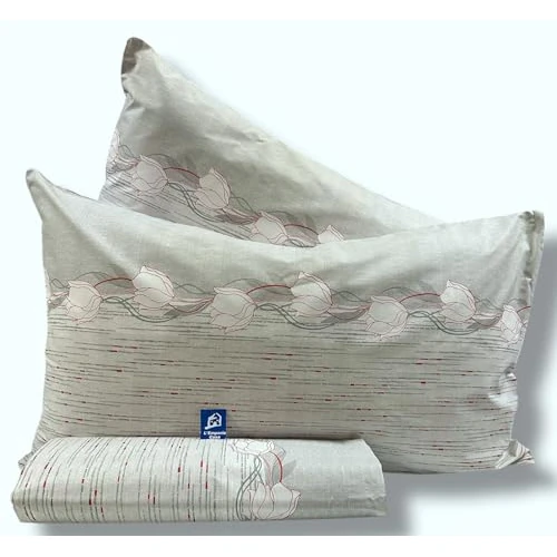 Zeitlich begrenztes Angebot: L'Emporio Casa Chloè, Bettwäsche-Set für Doppelbett, 100 % italienische Baumwolle, seidiger Effekt (Tulpen Grau) von 45.42 € auf 45.42 € (0.00% Rabatt)